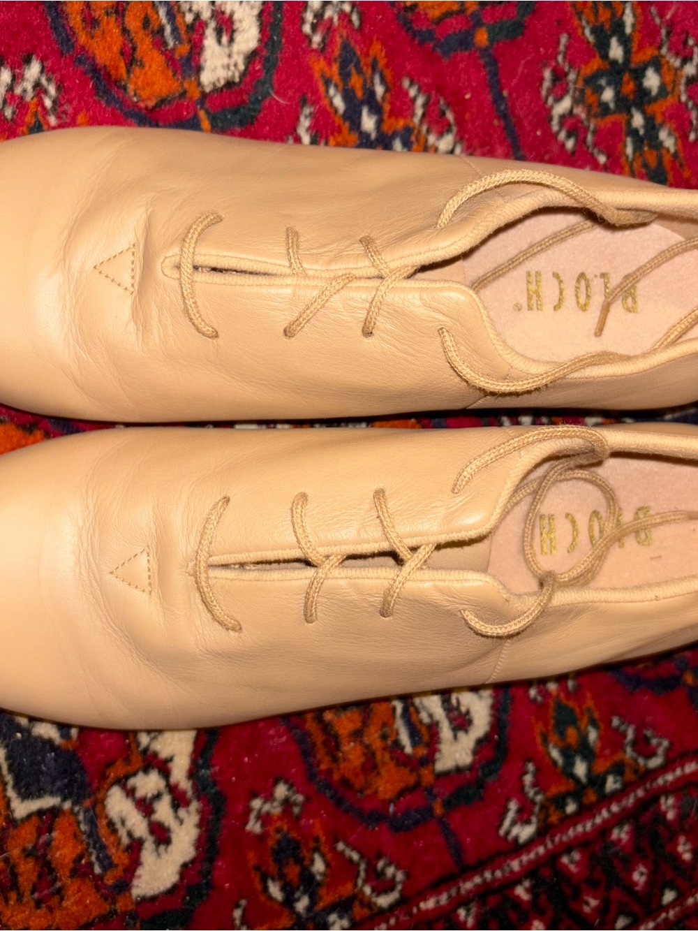Bloch Beige Leather Lace-Up Dance shoes 9N